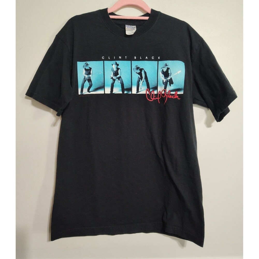 Clint Black Down The Black Top‎ We Go.. Country Music T Shirt Sz Medium Black